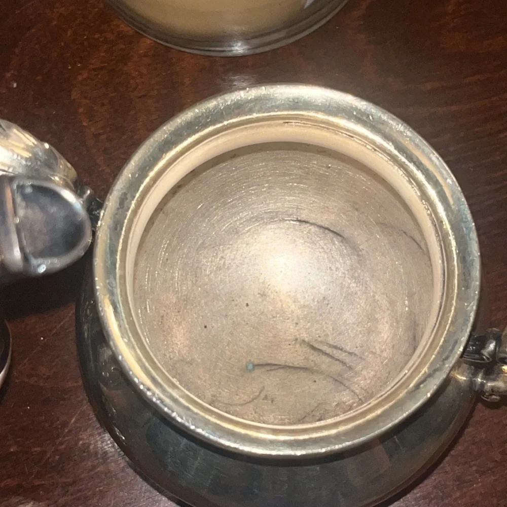 Gorham Vintage Silver 3 Piece Duchess Coffe Set with Cream and Sugar Bowl EUC